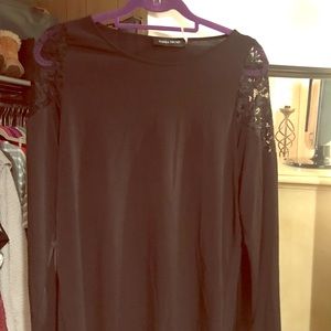 Black long sleeve lace detail